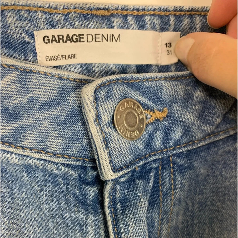 GARAGE Denim FLARE JEANS SIZE 13  ( W31) Casual Back To School - Picture 3 of 8